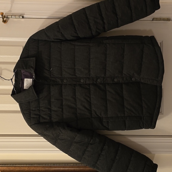 STYLUS BRAND MENS DARK GRAY HEATHER SNAP FRONT WINTER COAT SIZE MEDIUM - Picture 2 of 15